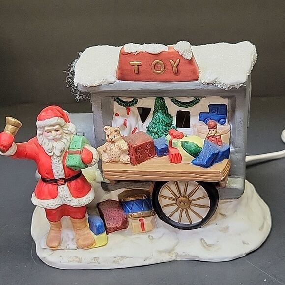 Russ Old Fashioned Christmas Porcelain Collection Electric santa/wagon. - Picture 3 of 9